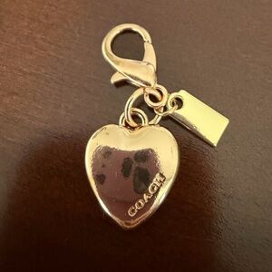 Coach Polished Gold Heart Charm with Tag